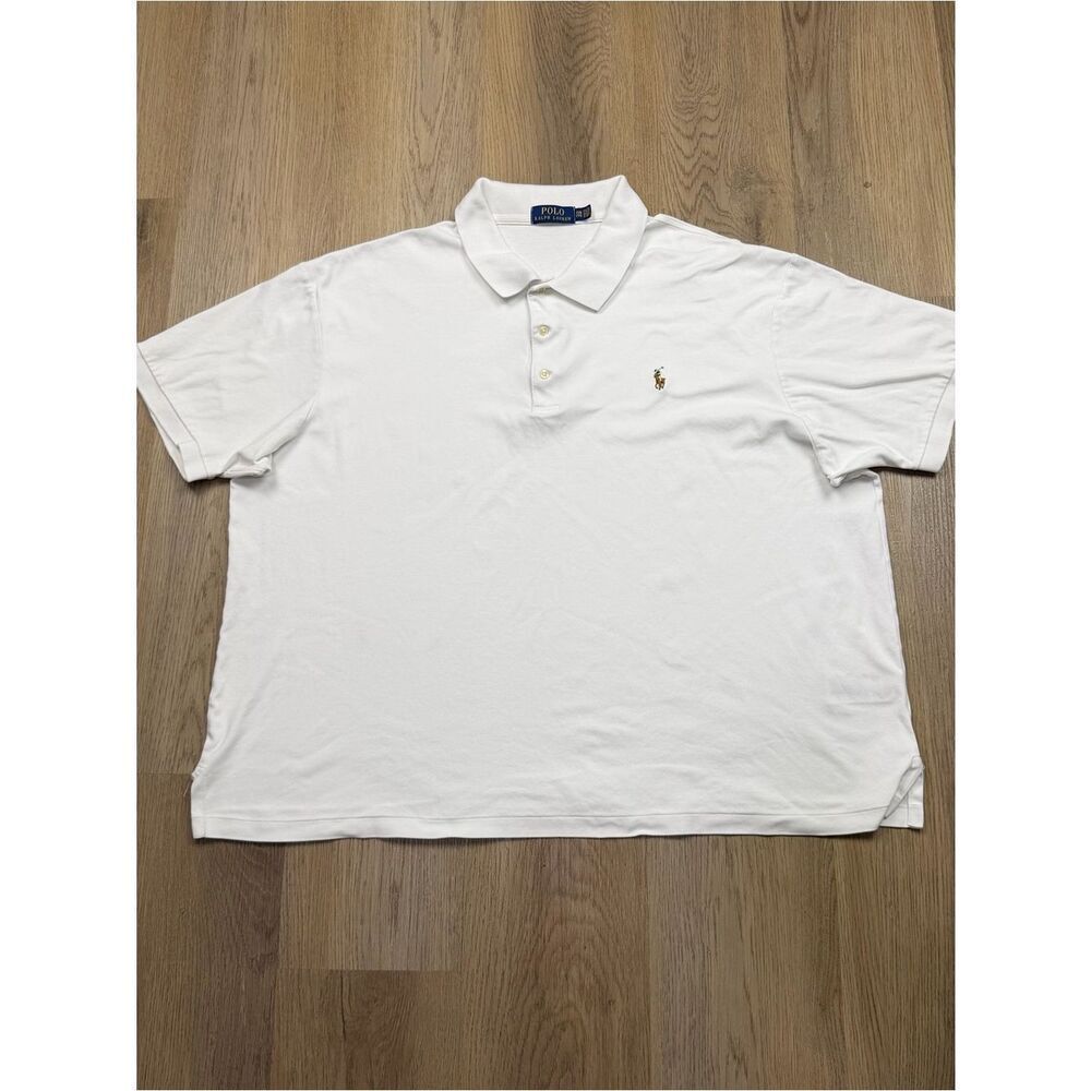 Ralph Lauren Shirt Men's Size 2XB White Short-Sleeve Polo Golf